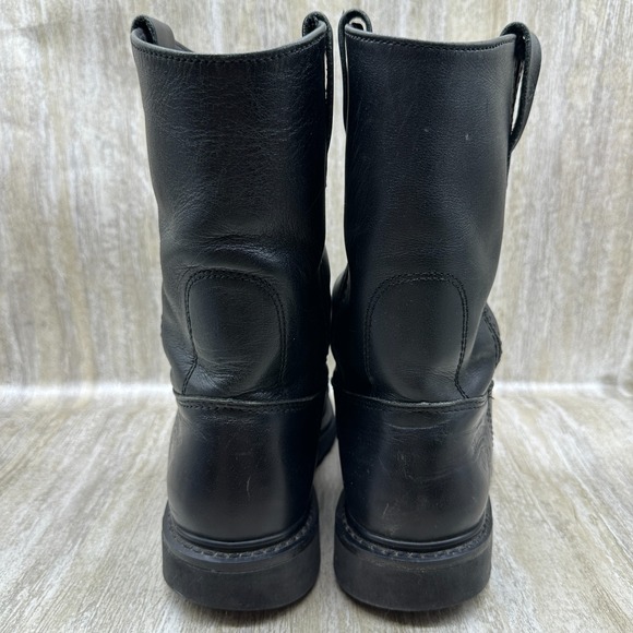 Men\'s Herman Survivors Black Leather Round Safety Toe Work Boots Size 8.5‎ main image 4